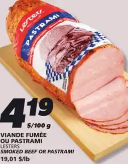 IGA LESTERS SMOKED BEEF OR PASTRAMI offer