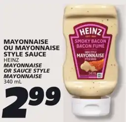 IGA HEINZ MAYONNAISE OR SAUCE STYLE MAYONNAISE offer