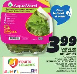 IGA AQUAVERTI LETTUCE OR LETTUCE MIX offer