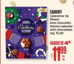 Jean Coutu CADBURY Advent calendar with chocolates offer