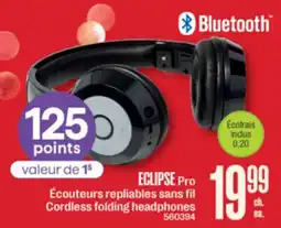 Jean Coutu ECLIPSE Pro Cordless folding headphones offer