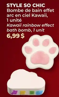 Familiprix STYLE SO CHIC Kawaii rainbow effect bath bomb, 1 unit offer