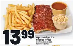 Metro REPAS DEMI-PORTION DE CÔTES LEVÉES | HALF PORTION RIBS MEAL offer