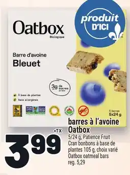 Metro BARRES À L'AVOINE OATBOX | OATBOX OATMEAL BARS offer