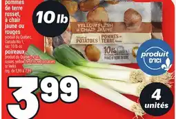 Metro POMMES DE TERRE RUSSET, À CHAIR JAUNE OU ROUGES | RUSSET, YELLOW FLESH OR RED POTATOES offer