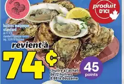 Metro HUÎTRES MALPÈQUE STANDARD | STANDARD MALPEQUE OYSTERS offer