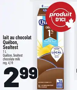 Metro LAIT AU CHOCOLAT QUÉBON, SEALTEST | QUÉBON SEALTEST CHOCOLATE MILK offer