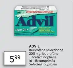 Brunet ADVIL Ibuprofène sélectionné 200 mg, ibuprofène + acétaminophène offer