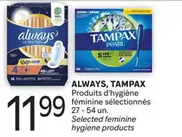 Brunet ALWAYS, TAMPAX Produits d'hygiène féminine sélectionnés offer