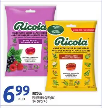 Uniprix RICOLA Pastilles/Lozenges offer