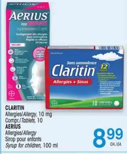 Uniprix CLARITIN Allergies/Allergy , AERIUS Allergies Sirop pour enfants /Allergy Syrup for children offer