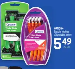 Uniprix OPTION+ Rasoirs jetables/Disposable razors offer