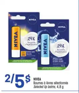 Uniprix NIVEA Baumes à lèvres sélectionnés/Selected lip balms offer