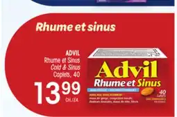 Uniprix ADVIL Rhume et Sinus Cold & Sinus Caplets offer