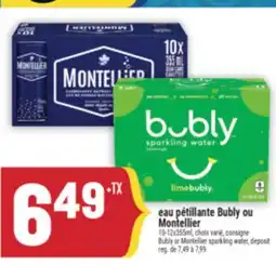 Marché Adonis EAU PÉTILLANTE BUBLY OU MONTELLIER | BUBLY OR MONTELLIER SPARKLING WATER offer