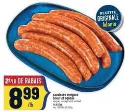 Marché Adonis SAUCISSES MERGUEZ BOEUF ET AGNEAU | MERGUEZ SAUSAGES LAMB AND BEEF offer