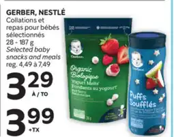Brunet GERBER, NESTLÉ Collations et repas pour bébés sélectionnés offer