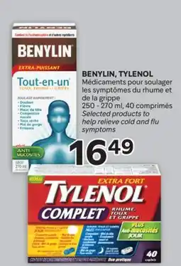 Brunet BENYLIN, TYLENOL Médicaments pour soulager les symptômes du rhume et de la grippe offer