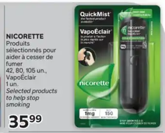 Brunet NICORETTE Produits sélectionnés pour aider à cesser de fumer 42, 80, 105 un., VapoÉclair 1 un offer