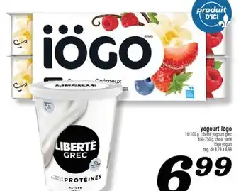 Marché Richelieu YOGOURT IÖGO | IÖGO YOGURT offer