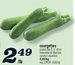 Marché Richelieu COURGETTES | ZUCCHINI SQUASHES offer