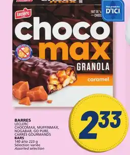 Marché Bonichoix LECLERC CHOCOMAX, MUFFINMAX, NÜGABAR, GO PURE, CARRÉS GOURMANDS BARS offer