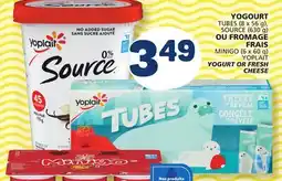 Marché Bonichoix TUBES (8 x 56 g), SOURCE (630 g) MINIGO (6 x 60 g) YOPLAIT YOGURT OR FRESH CHEESE offer
