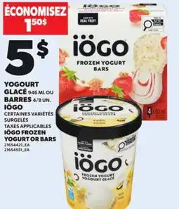 Provigo IOGO FROZEN YOGURT OR BARS offer