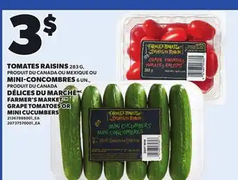 Provigo FARMER'S MARKET GRAPE TOMATOES OR MINI CUCUMBERS offer