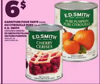 Provigo ED SMITH PIE FILLING, 540 ML OR PURE PUMPKIN, 796 ML offer