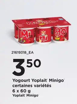 Provigo YOPLAIT MINIGO , 6 x 60 g offer