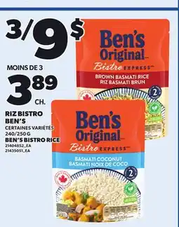 Provigo BEN'S BISTRO RICE, 240/250 G offer