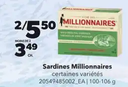 Provigo SARDINES MILLIONNAIRES, 100-106 g offer