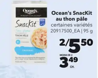 Provigo OCEAN'S SNACKIT AU THON PÂLE, 95 G offer
