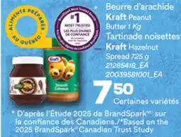 Provigo KRAFT PEANUT BUTTER, 1 KG, KRAFT HAZELNUT SPREAD, 725 G offer