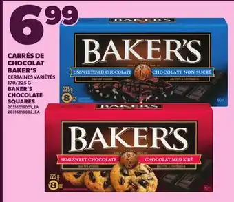 Provigo BAKER'S CHOCOLATE SQUARES, 170/225 G offer