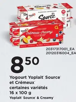 Provigo YOPLAIT SOURCE & CREAMY, 16 X 100 G offer
