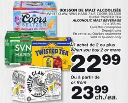 Marches Tradition WHITE CLAW, SVNS HARD 7-UP, COORS SELTZER OR TWISTED TEA ALCOHOLIC MALT BEVERAGE offer