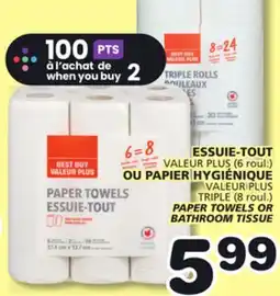 Marches Tradition VALEUR PLUS PAPER TOWELS OR BATHROOM TISSUE offer
