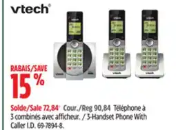 Canadian Tire VTech 3-Handset Phone With Caller I.D offer