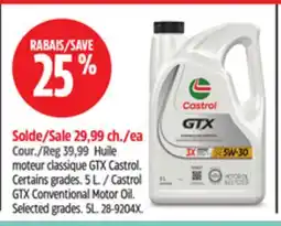 Canadian Tire Castrol GTX Conventional Motor Oil. Selected grades. 5L offer
