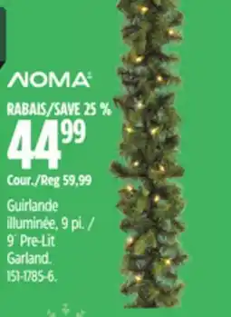 Canadian Tire NOMA 9´ Pre-Lit Garland offer