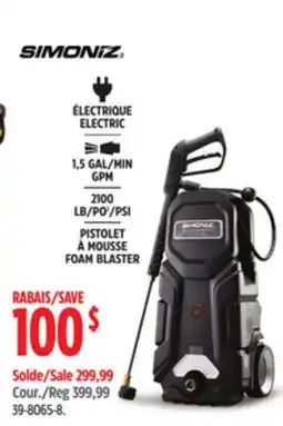 Canadian Tire SIMONIZ ELECTRIC GPM LB/PO2/PSI FOAM BLASTER offer
