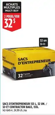 Canadian Tire 32-CT CONTRACTOR BAGS, 133L offer