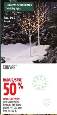 Canadian Tire CANVAS 4´ LED Birch Tree offer