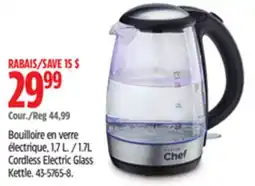 Canadian Tire Master chef 1.7L Cordless Electric Glass Kettle offer