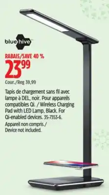 Canadian Tire Bluehive Wireless Charging Pad with LED Lamp offer