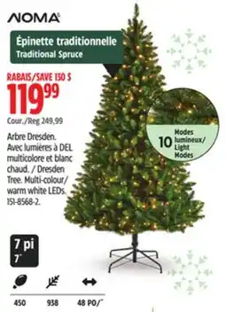 Canadian Tire Dresden Tree. Multi-colour warm white LEDs offer