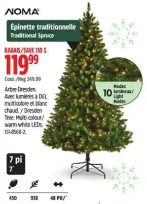 Canadian Tire Dresden Tree. Multi-colour warm white LEDs offer