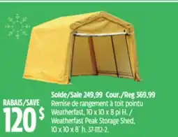 Canadian Tire Weatherfast Peak Storage Shed offer